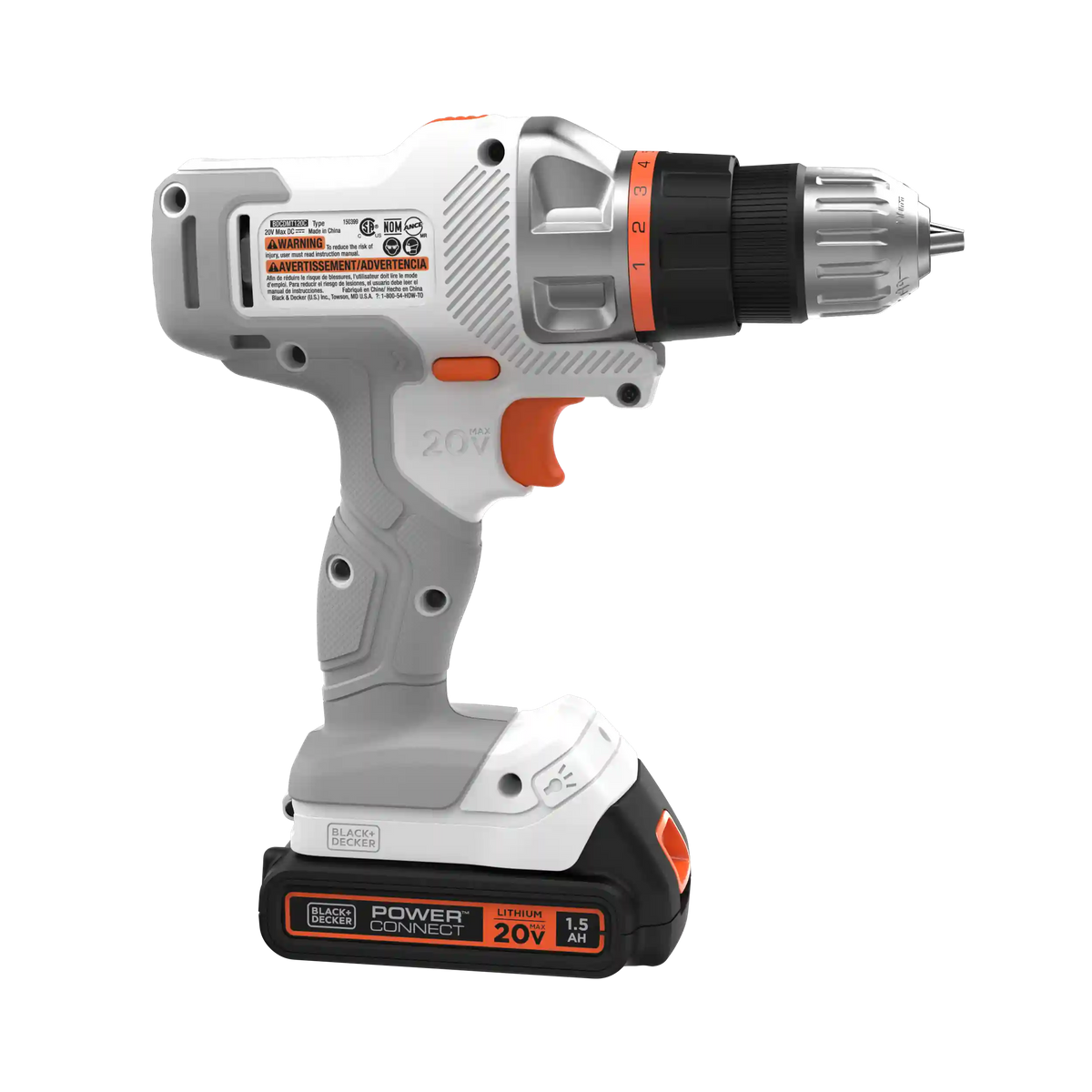 20V MAX *POWERCONNECT™ MATRIX™ Cordless Drill/Driver Kit, Battery and Charger Included (White)