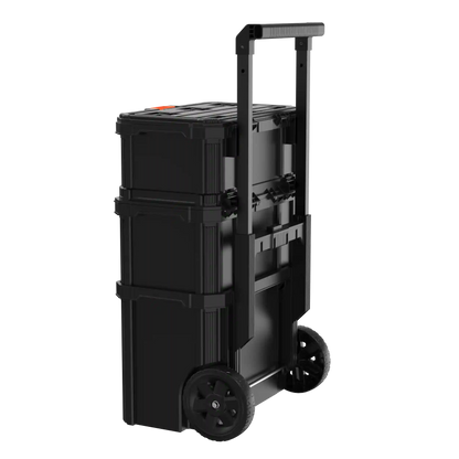Stackable Storage System - 3 Piece Set (Small, Deep Toolbox, and Rolling Tote)