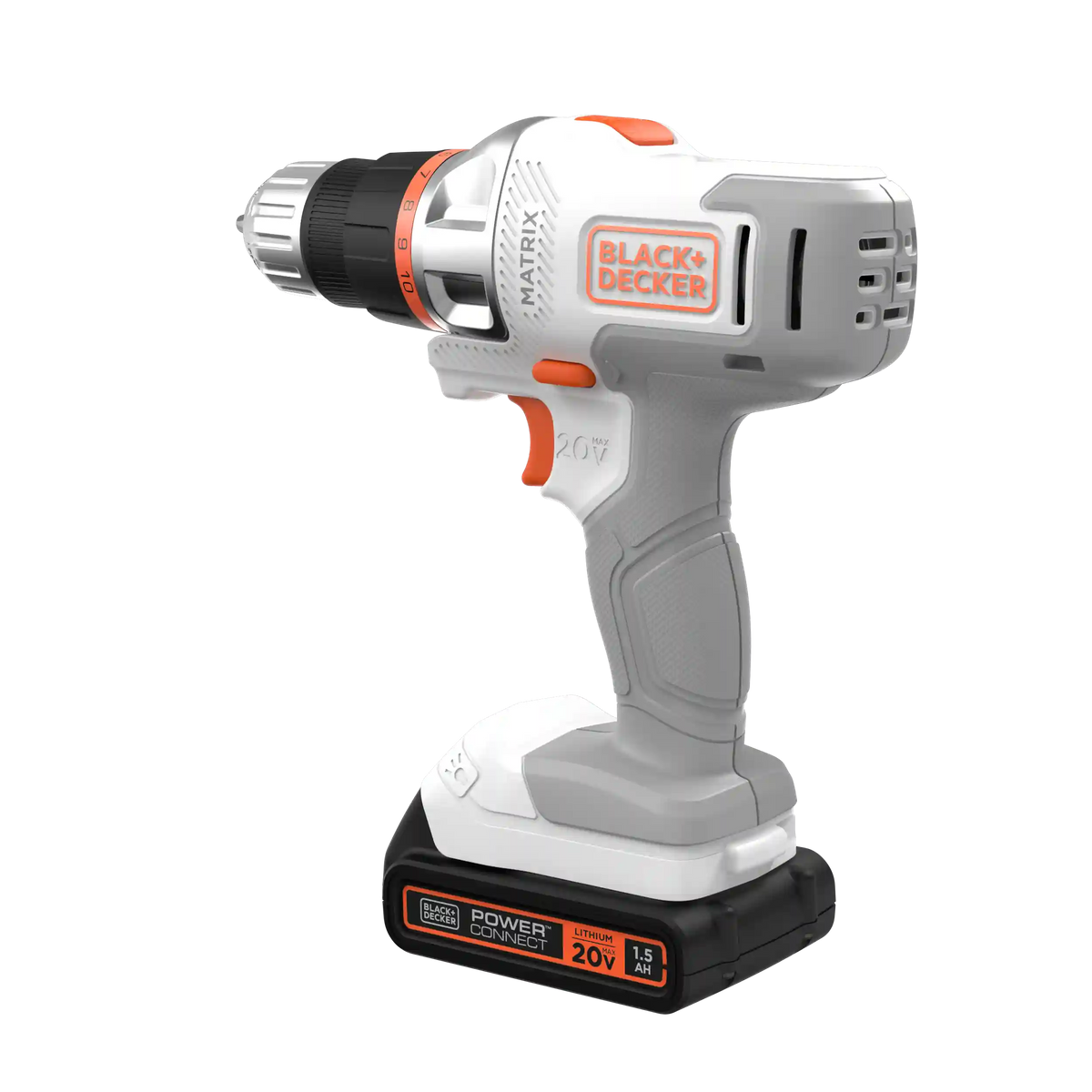 20V MAX *POWERCONNECT™ MATRIX™ Cordless Drill/Driver Kit, Battery and Charger Included (White)
