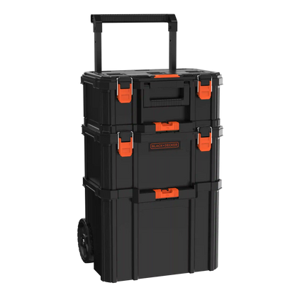 Stackable Storage System - 3 Piece Set (Small, Deep Toolbox, and Rolling Tote)
