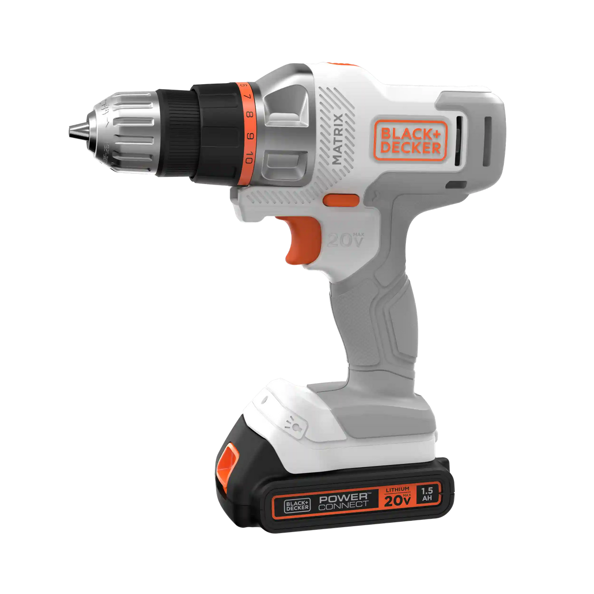 20V MAX *POWERCONNECT™ MATRIX™ Cordless Drill/Driver Kit, Battery and Charger Included (White)