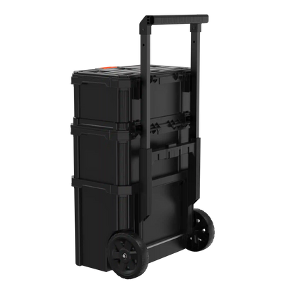 Stackable Storage System - 3 Piece Set (Small, Deep Toolbox, and Rolling Tote)