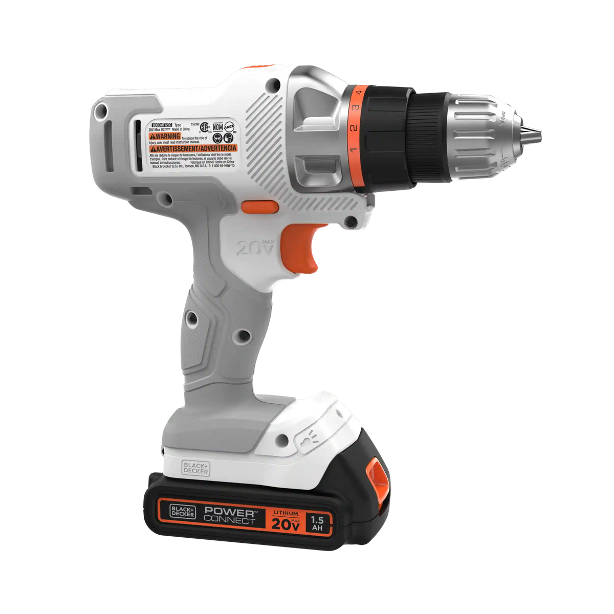 20V MAX *POWERCONNECT™ MATRIX™ Cordless Drill/Driver Kit, Battery and Charger Included (White)