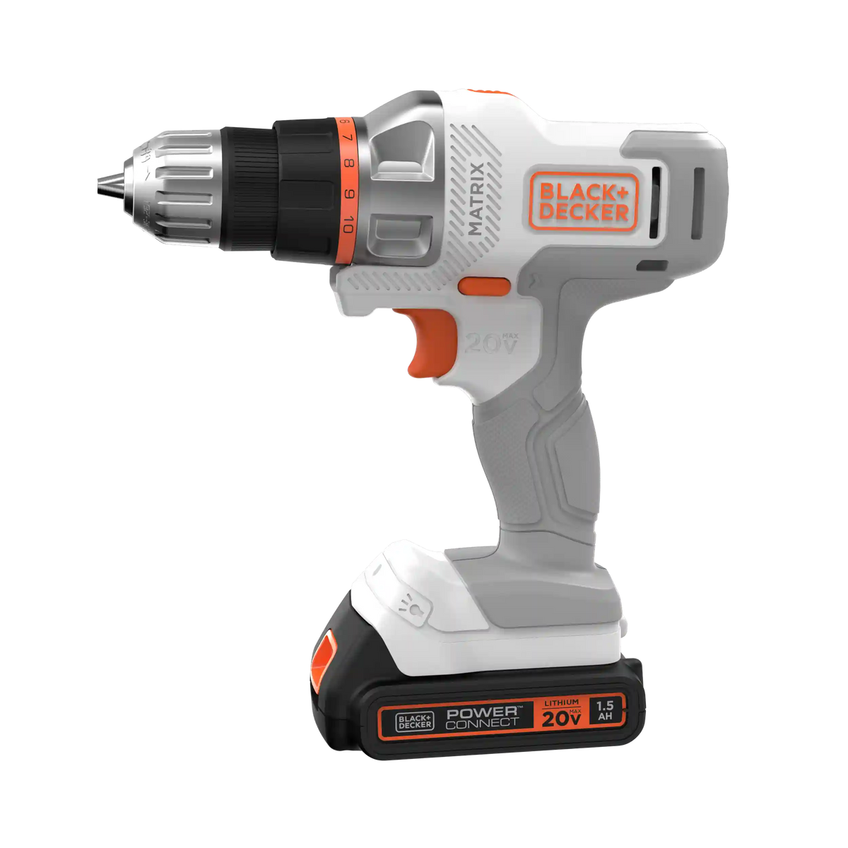 20V MAX *POWERCONNECT™ MATRIX™ Cordless Drill/Driver Kit, Battery and Charger Included (White)