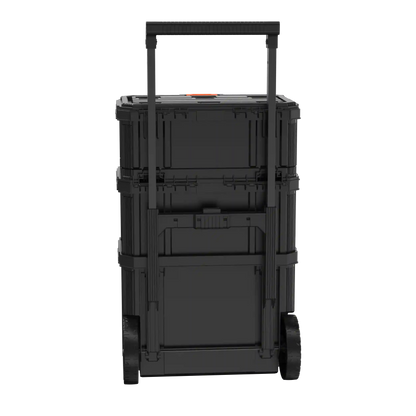 Stackable Storage System - 3 Piece Set (Small, Deep Toolbox, and Rolling Tote)