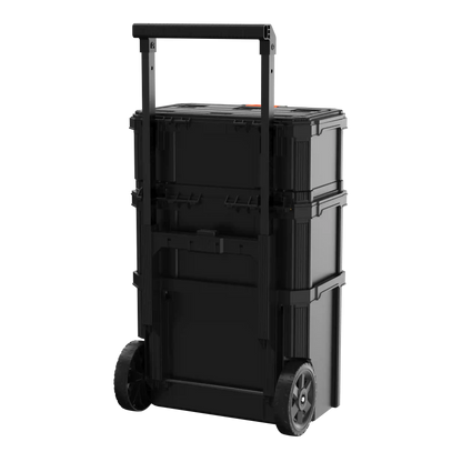 Stackable Storage System - 3 Piece Set (Small, Deep Toolbox, and Rolling Tote)