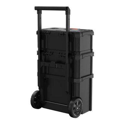 Stackable Storage System - 3 Piece Set (Small, Deep Toolbox, and Rolling Tote)
